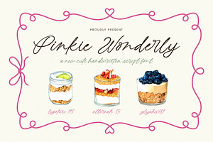 Pinkie Wonderly Handwritten Script, a Script Font by Letterena Studios Script