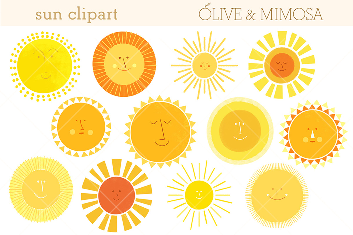 Sun characters set, Sun icons, an Illustration by Olive & Mimosa (Photo 1 of 2)