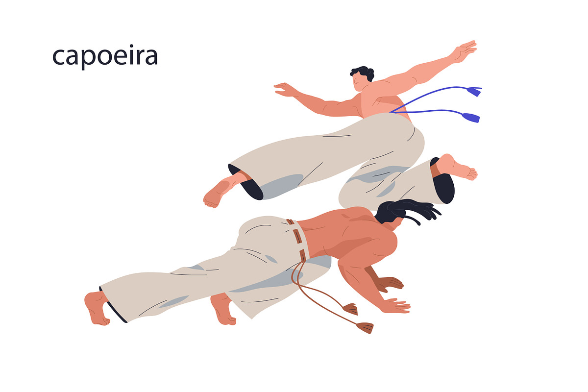 Fighters practicing martial arts set, a Sport Illustration by Good Studio (Photo 8 of 13)