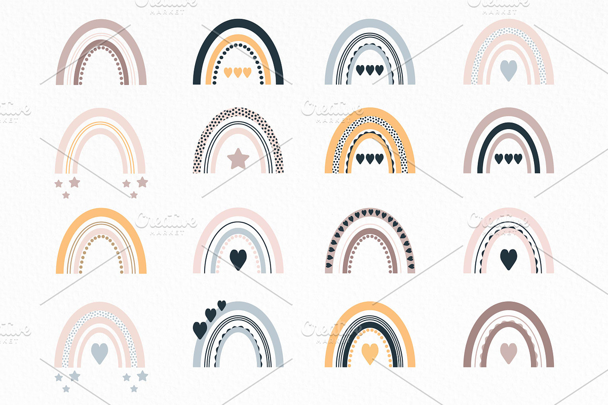 Bohemian Rainbow - Baby boho clipart, an Illustration by BrillCreateArt (Photo 2 of 5)