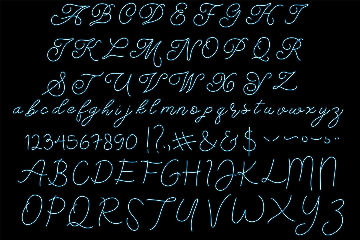 NEON Script Style - 7 COLORS preview 8