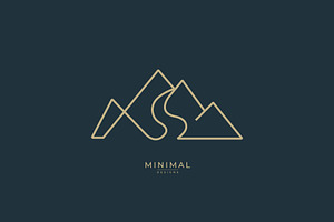 logo of a mountain and water, a Branding & Logo Template by idesign_4u