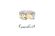Watercolor cheese vector set, a Food Illustration by miminoshka (Thumbnail 10 of 10)