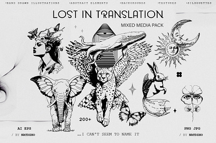 Lost in translation. Mixed Media set, an Object Graphic by Purple