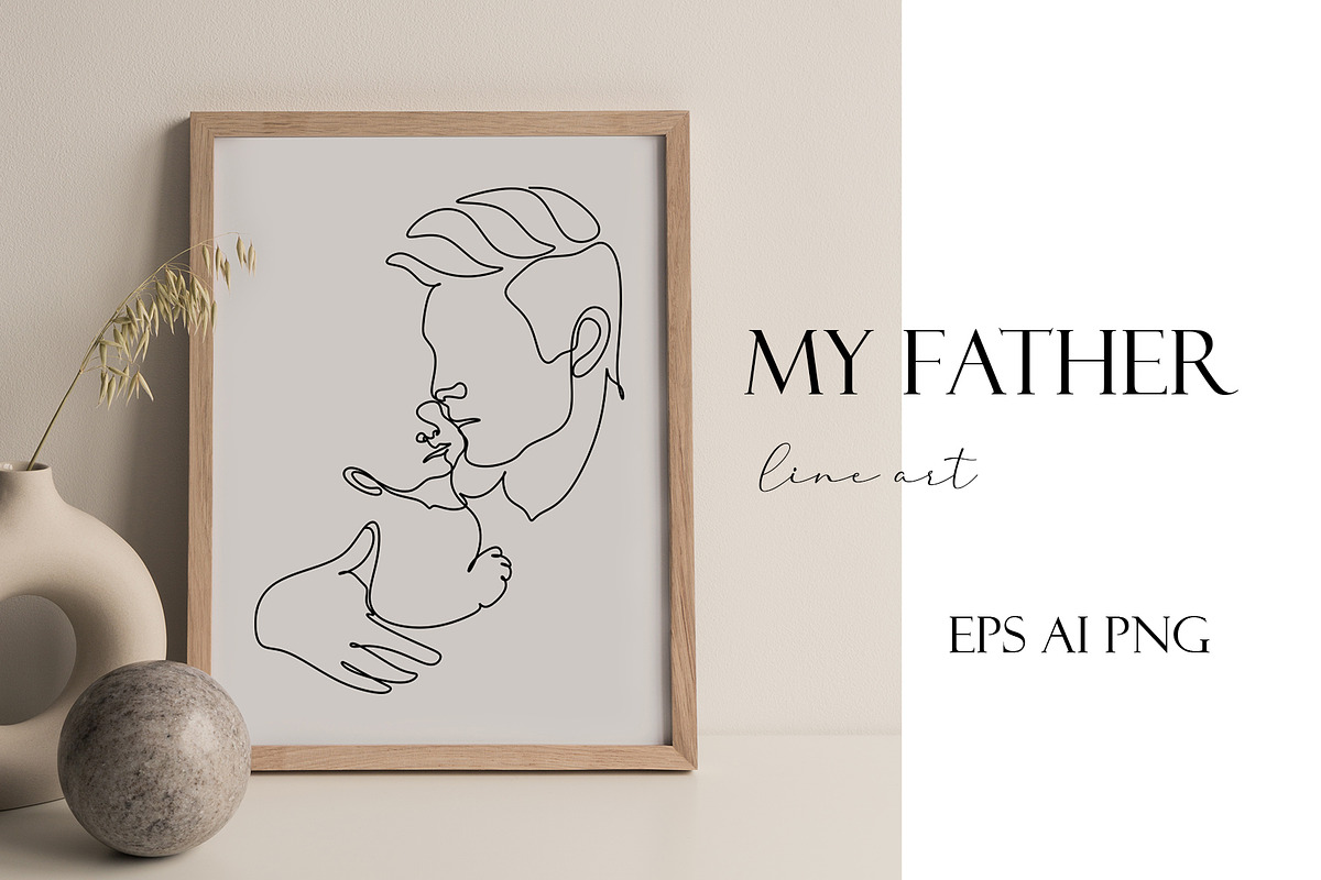 FATHER line art, a Person Illustration by velychko.ua (Photo 4 of 7)