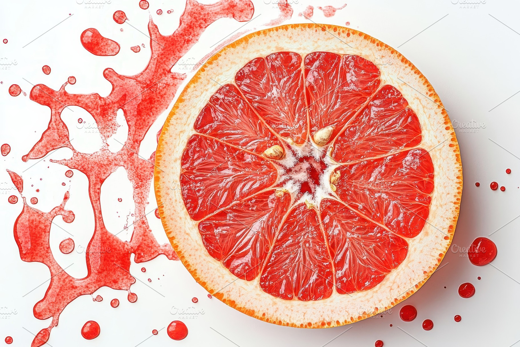 Vibrant grapefruit slice on white, a Photo by Pavel_design