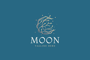 Crescent Moon Logo - Nature Bushes, a Branding & Logo Template by Signatoro