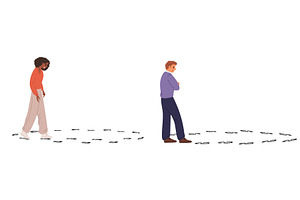 People in impasse. Man and woman, a Person Illustration by Vectorbuum