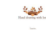 Cozy Autumn - baby clipart & pattern, a Seasonal Illustration by Linerisyart (Thumbnail 16 of 16)