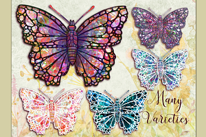 Butterflies Stained Glass Look