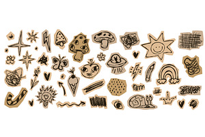 Pack of hand drawn kid doodle, an Illustration by art PVP - market