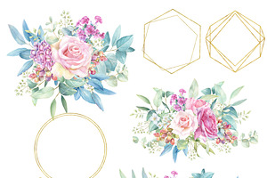 Watercolor Wedding Bouquet Clipart