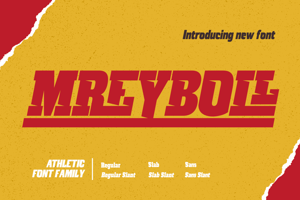 MREYBOLL | Athletic Font, a Font by twinstd (Photo 1 of 16)
