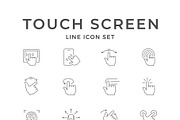 Set line icons of touch screen, an Outline Icon by motorama (Thumbnail 1 of 2)