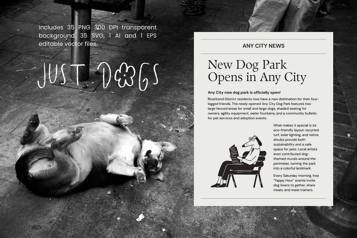 Just Dogs: Daily Life Pack, an Animal Illustration by Veyla (Photo 6 of 10)