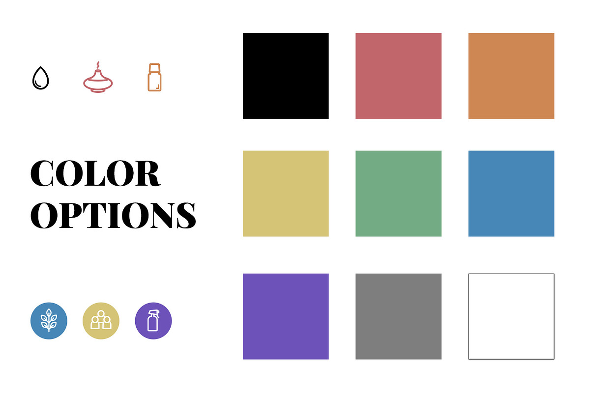 Wellness & Essential Oil Icons, an Outline Icon by M. E. Smith Design (Photo 3 of 4)