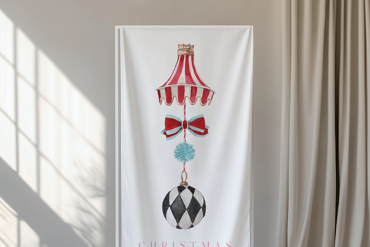 Watercolor Clipart-CHRISTMAS CIRCUS, a Decorative Illustration by Beigetime (Photo 5 of 12)