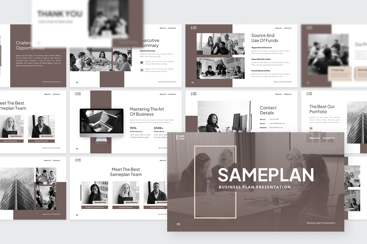 Sameplan - Business plan GoogleSlide, a Presentation Template by SquidPixey (Photo 4 of 6)