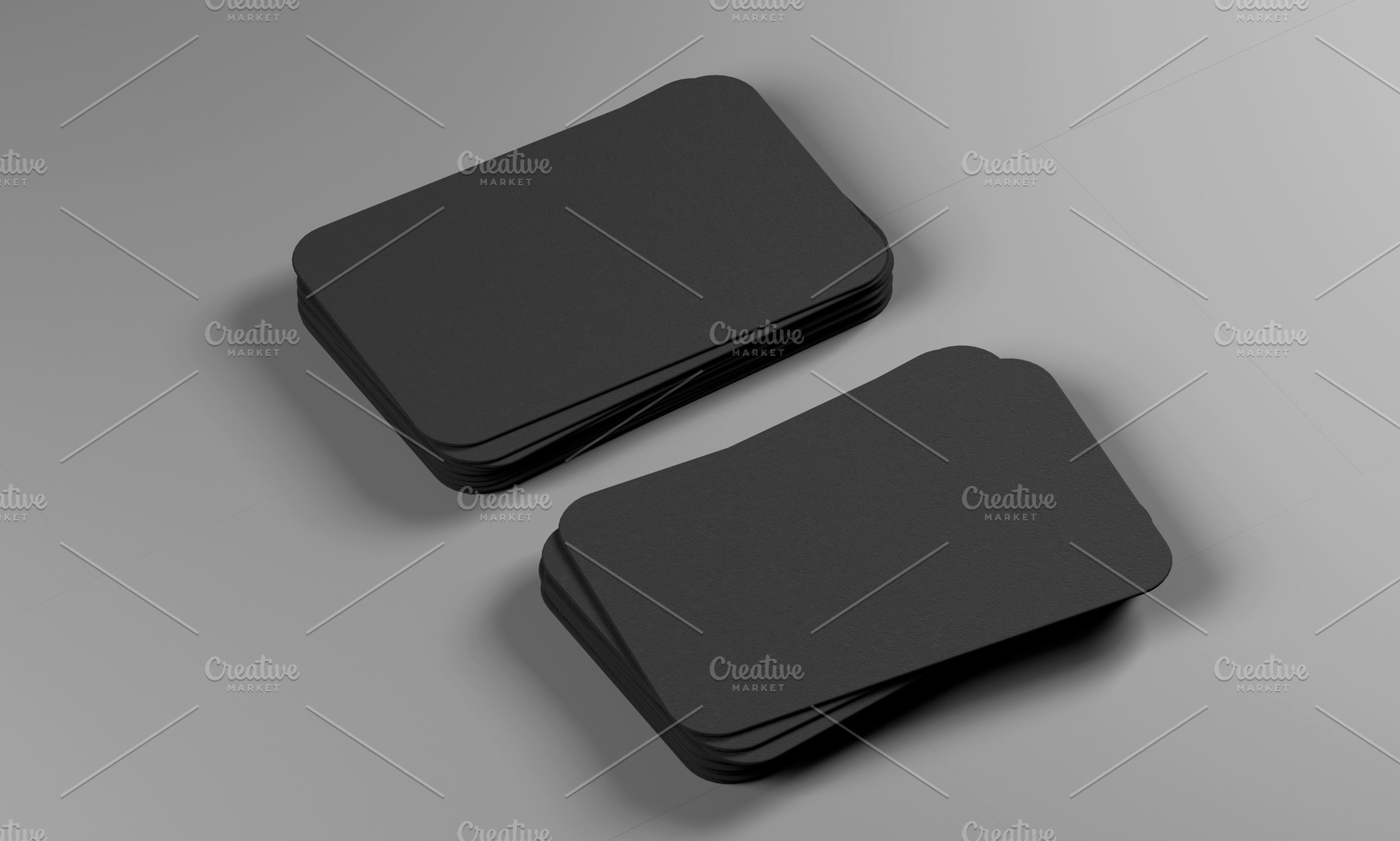 Black business cards blank mockup - template. 3d rendering, a Business Photo by RF Images