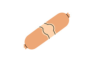 Doctor sausage. Semi-finished, a Food Illustration by GraphiShop