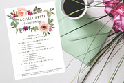Floral Bachelorette party itinerary, an Invitation Template by EvaTemplates (Thumbnail 2 of 8)