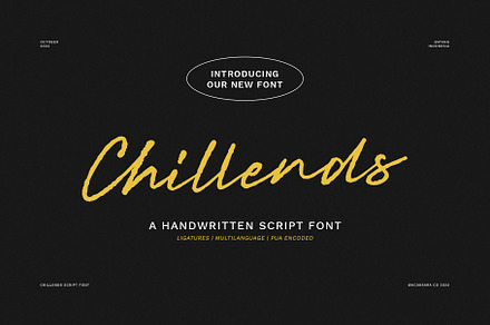 Chillends - Handwritten, a Handwritten Font by Wacaksara Co.