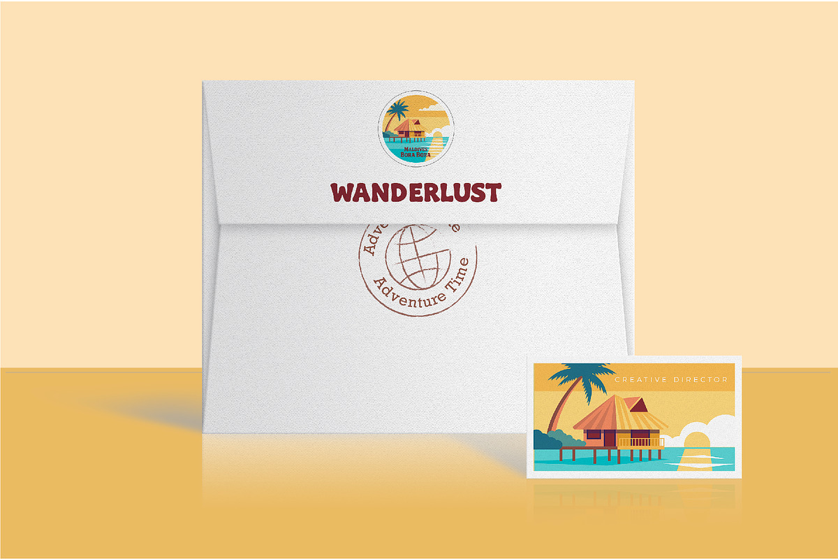 Travel Stickers and Retro Postage, an Object Illustration by Lettering_Logo (Photo 11 of 14)