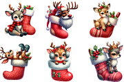 Christmas Reindeer on Stocking, an Illustration by DreamArtGraphic (Thumbnail 4 of 4)