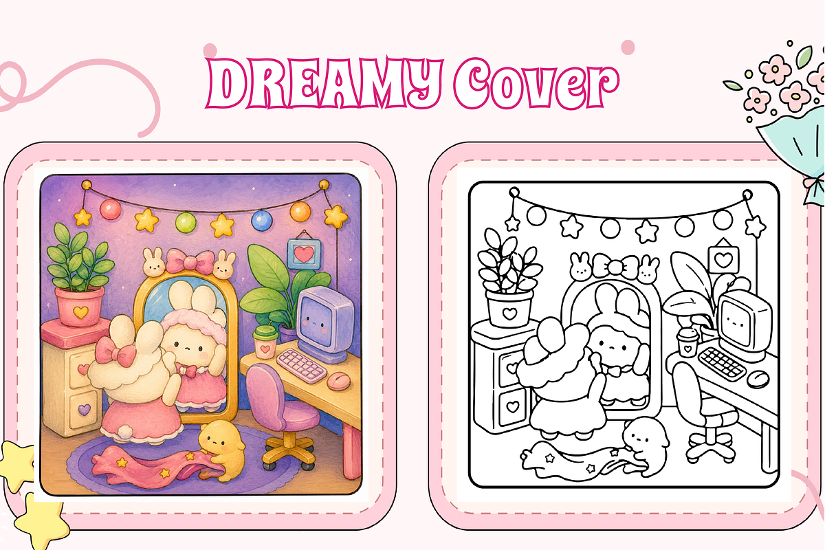 Kawaii Daydreamy Cute Coloring Book, an Animal Illustration by Design Zone (Photo 2 of 4)
