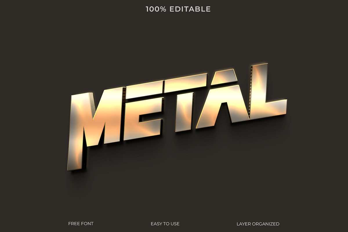 Metal  PSD Text Style Effect, a Layer Style Add-On by Imamul001