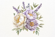 Watercolor Purple Peony Clipart, a Decorative Illustration by Nicolle's Colorful Art (Thumbnail 5 of 6)