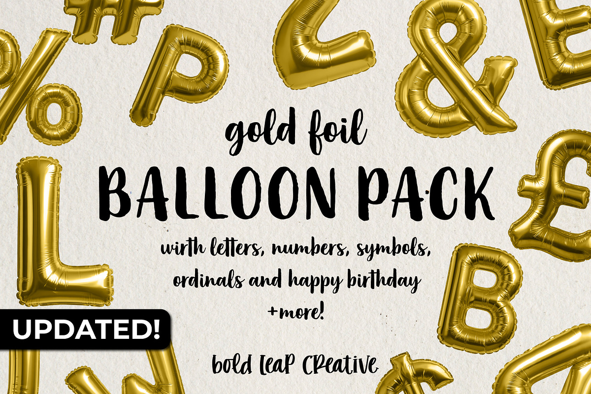 Gold Foil Balloon Pack, an Object Graphic by Bold Leap Creative (Photo 1 of 9)
