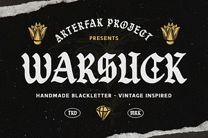 Warsuck - Hand Drawn Blackletter, a Blackletter Font by Arterfak Project