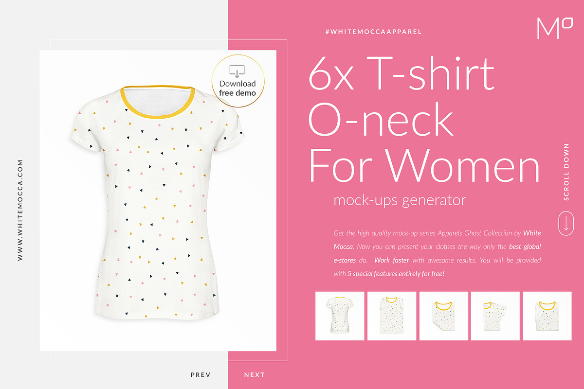 6x Women T-shirt Ghost Mock-ups Set, a Books & Magazine Mockup by Apparel_Mockups (Photo 5 of 23)