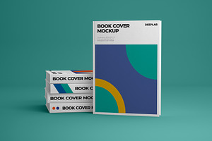 Vertical Book Hardcover Mockup Set