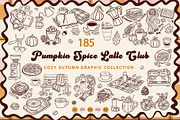Retro Autumn Coffee Clipart Vector, a Seasonal Illustration by SunnJaneArt (Thumbnail 1 of 19)