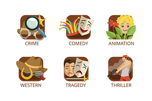 Cinema Genres Set, Crime, Comedy