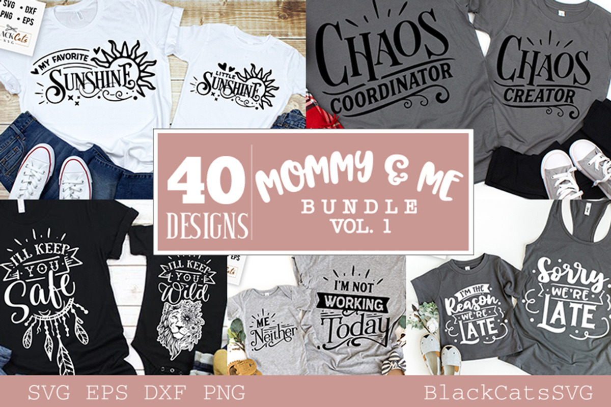 Mommy and me SVG bundle 40 designs, an Illustration by BlackCatsMedia (Photo 3 of 3)