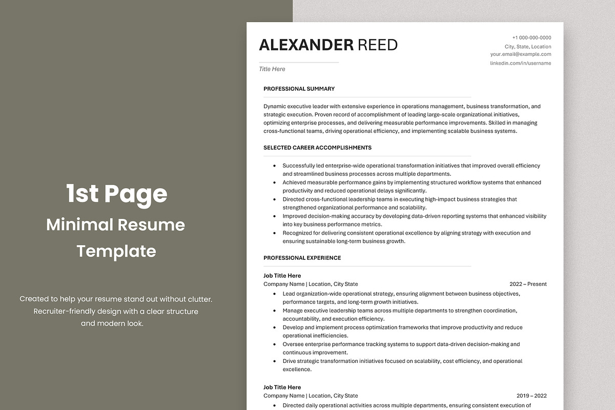 ATS Resume Template / CV Word, a Resume Template by Anjum Ilyas (Photo 2 of 7)