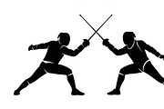 An elegant Fencing Duel Silhouettes, an Illustration by Amazin_art (Thumbnail 6 of 31)