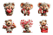 Valentines Teddy Bear Clipart, an Illustration by SinaCreation (Thumbnail 2 of 11)