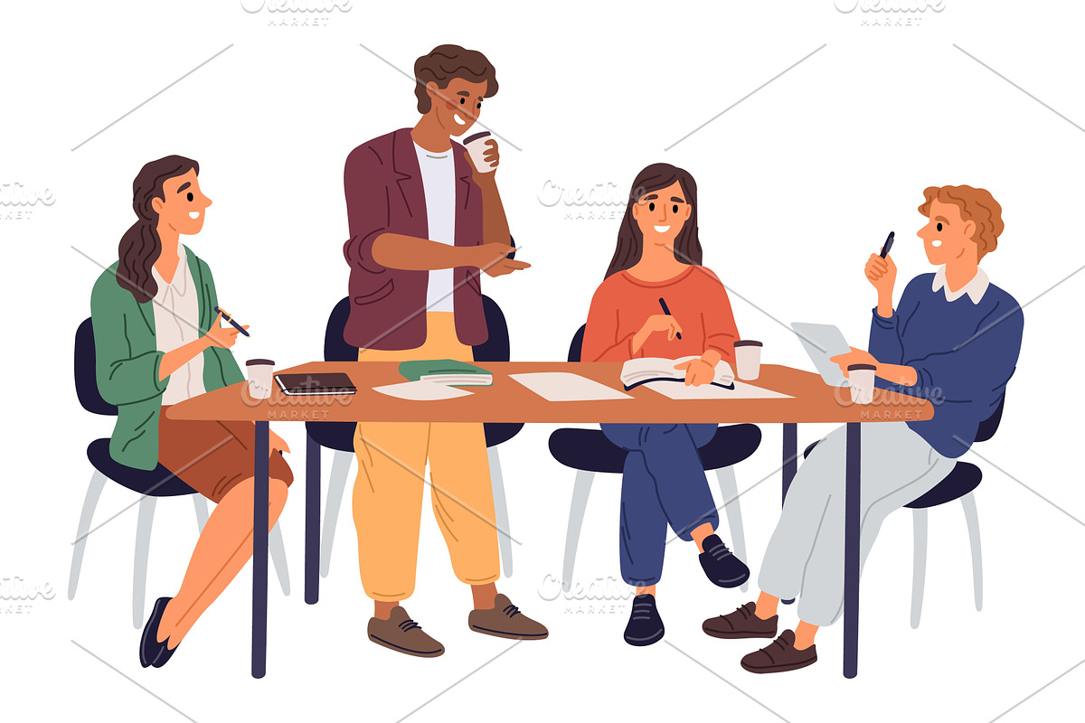Team of young people girls or guys, a Person Illustration by Vectorbuum