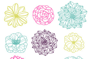 Flower Silhouettes PS Brushes - No 3