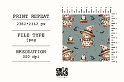 Pattern with wizard bear, a Pattern Graphic by Cuteanny Design (Thumbnail 2 of 4)