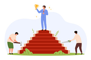 Teamwork & Competition Career plan, a Person Illustration by Flashvector