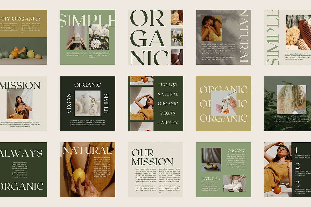Gaia Natural Canva IG Template, a Social Media Template by JZ Creative Space (Photo 1 of 5)