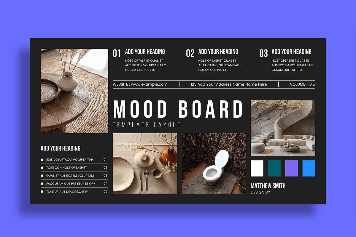 Modern Mood Board Presentation, a Presentation Template by MightyDesign (Photo 3 of 8)