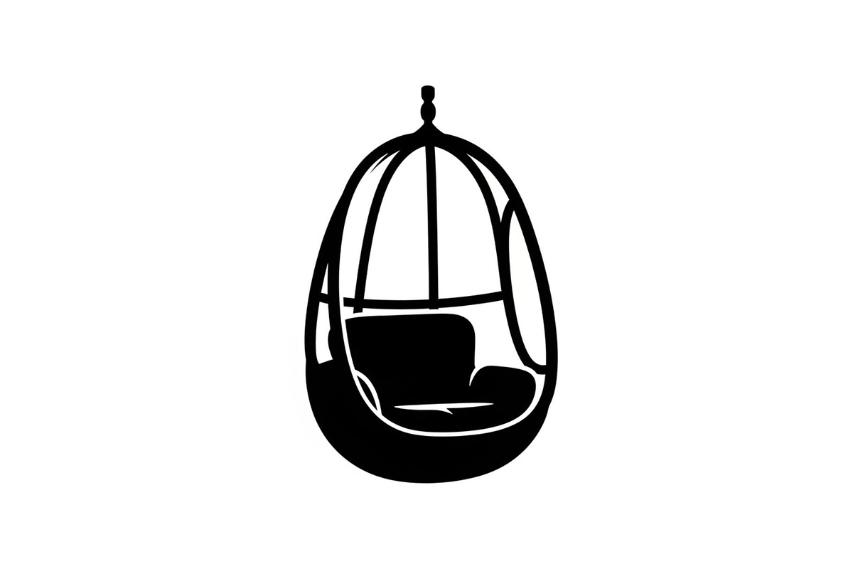 Hanging Egg Chair Silhouette Bundle, an Illustration by Designer_Momina (Photo 8 of 51)