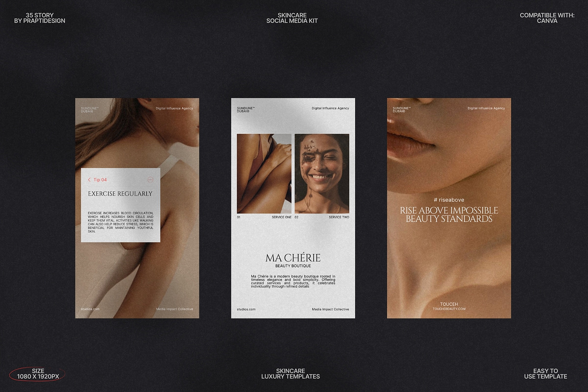 Minimal Skincare Story Templates preview 8