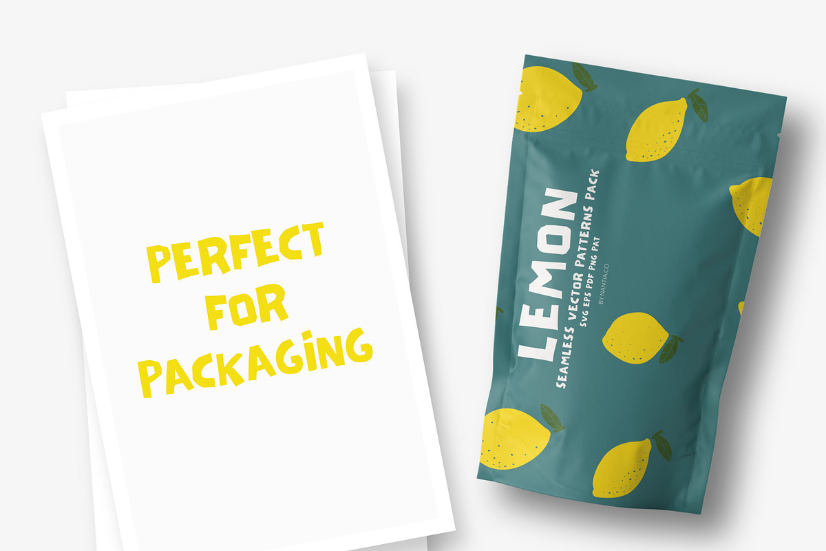 Lemon Seamless Vector Patterns Pack, a Pattern Graphic by Greek fonts by nantia.co (Photo 3 of 8)